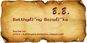 Batthyány Bozsóka névjegykártya